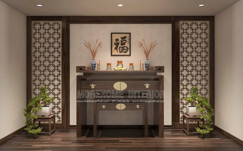 Tủ thờ gỗ tự nhiên cao cấp mang đến sự đẹp, sang trọng cho phòng thờ.